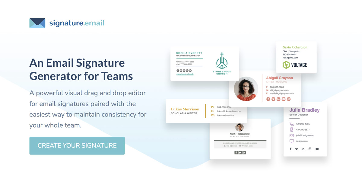 emulsion on Warlike Powerful Email Signature Generator for Teams - signature.email
